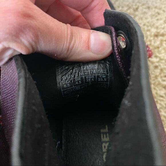 Sorel PDX Lace up Wedge Lexie Wedge Maroon Black Leather Canvas 6.5 - Picture 6 of 6